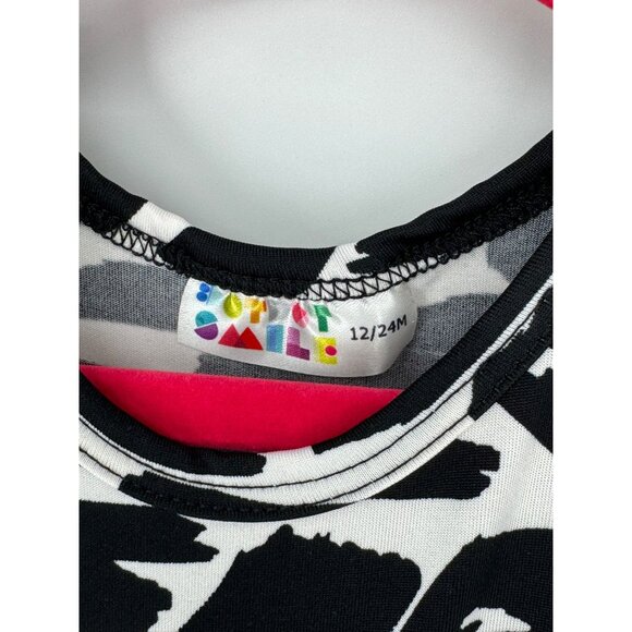 Dotdotsmile Girls Dress Size 12/24 Months Black and White Print New With Tags - Picture 4 of 5